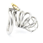 Male Chastity Device Hypoallergenic Stainless Steel Cock Cage Penis Ring L Size Virginity Lock Chastity Belt Adult Game Sex Toy (1.96 Inch/ 5.0Cm)