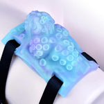 Multi-Purpose Fantasy Cyan Sex Foreplay Grinder, Glow Soft Silicone Monster Grind Pad, Waterproof Strap On Women Pleasure Grinding Toys, Female Humping Masturbation Adult Game Toy Tools (2424)