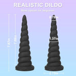 7.7 Inch Realistic Beginner Anal Dildo,Butt Plug With Strong Suction Cup For Hands-Free Play, Liquid Silicone Anal Beads Prostate Massager Adult Anal Toy For Women, Men (Black)