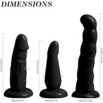 Realistic 3 Dildos Harness Strap-On Dildos Sex Toys Adult Toys For Female- Adjustable Strapless Strap-On Dildos Soft Silicone Anal G-Spot Stimulation Sex Toys For Women Couples Lesbian - Black