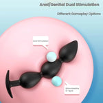 2 Piece Anal Bead Trainer Set Built-In Steel Ball, Ergonomic Butt Plugs With Offset Weighting - Comfortable Long-Term Wear - Prostate Massage Adult Sex Toys For Beginner And Advanced Player