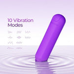 Rose Bullet Vibrator for Women - 10 Vibration Modes Silent Lipstick Vibe with App Control, Waterproof Silicone Clitoral & G Spot Stimulator, Rechargeable Portable Travel Sex Toy