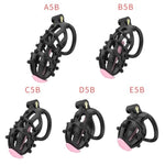 Invisible Cage Training Cage For Strength Exercise (Flat Rings), Black Silicone Spikes Removable, Male Beginner Friendly (Us-A141) (E5B)