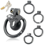 Lightweight Breathable Chastity Devices Set With 4 Penisrings Inverted Sissy Cock Cage Sm Adult Sex Toys Chastity Lock (Black,Small)