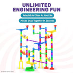 Marble Run Starter Set, Stem Toys & Maze Construction Building - 130 Translucent Track Pieces & Glass Marbles For Family, Kids Toddlers Ages 4-8 - Fun Holiday Gifts