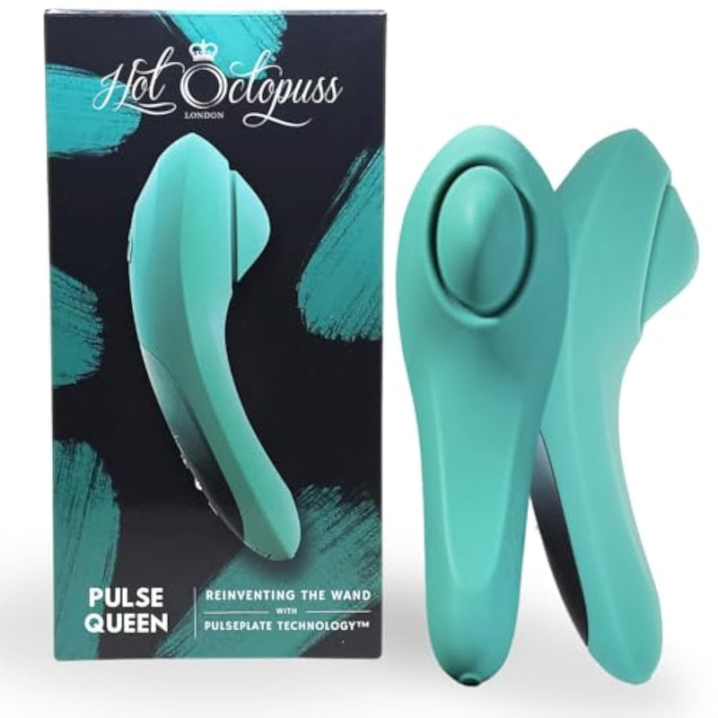 Pulse Queen | Powerful Oscillating Clitoral Wand Vibrator | Personal Massager For Women | Rechargeable, Waterproof, Quiet (<45 Db) & Ergonomic, 9 Speeds & 7 Modes With Pulseplate Tech