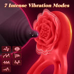 Vibrating Cock Ring Sex Toys - Penis Ring Vibrator Adult Toys For Men Women, 7 Modes Cockring Sexual Stimulation Long Lasting Stronger Male Rose Sex Toys For Couple Pleasure