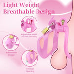 Male Chastity Cage Device - Lightweight Cock Cage With 3 Testicle Space Connection & 4 Cock Rings, Double Metal Lock Penis Cage With 5 Disposable Lock, Bondage Gear & Accessories Adult Sex Toy For Men