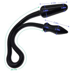 34.24 Inch Extral Long Anal Plug With Deep Double Heads Sm Whip Tpe Soft Flexible Sex Toy For Women Men Couple (Black)