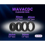 4 Different Size Cock Rings Soft Silicone Penis Rings Adult Toys For Erection Enhancing Couples Pleasure Black