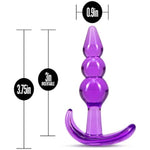 B Yours Triple Beaded See Through Soft Flexible Easy Insertion Comfortable Butt Plug - 3 1/4 Inch Anchor Base Fragrance Free Easy To Clean Adult Toys - Sex Toy