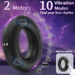 Vibrating Cock Ring, 2 Motors 10 Vibrations With Silicone Penis Sleeve, Penis Ring Vibrator Couples Sex Toys For Men Women, Pleasure Cockring For Male Erection Adult Couple Sex Toy & Games