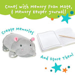 Gloria The Hippo Memory Foam Pillow Plush With Kid'S Diary That Stores In Belly Pocket, 15” Stuffed Animal, 6" Journal