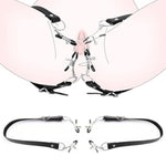 Sex Bondage Bdsm Bondaged Restraints Set Adults Sex Toy With Clitoral Clips,Leg Straps,Fetish Bondage Vagina Stimulator Role Play,Adjustable Leather Straps Rubber Tips,15-27Inches Sex Toys
