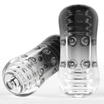 3D Realistic Pocket Pussy With 12 Stimulating Beads & Suction Technology - Transparent Tpe Sleeve, Realistic Textured Design, Portable Discreet Sex Toy For Men (Black+Transparent)