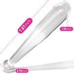 Glass Butt Plug Anal Dildo Pleasure G-Spot Wand Baseball Bat Shaped Double Ended Dildo Prostate Massager Fetish Masturbation Sex Toy For Women Men Transparent (S)