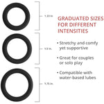 Silicone Penis Ring Set, 3 Stretchy Rings In Graduated Sizes For Enhanced Erections, Longer Lasting Hardness, And Maximum Pleasure, Comfortable And Supportive For Solo Or Partner Fun