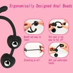 Silicone Anal Beads Built-In 2 Roller Ball Anal Plug Cherry Butt Plug With Long Handle Anal Sex Toy For Men Women Anal Sex