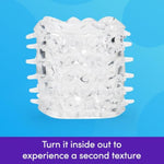 Head Master Male Masturbator - 2.5 Inch Double Textured Stretchy Open Ended Stroker - Male Sex Toy - Self Pleasure Sex Toys For Men - Waterproof - Clear
