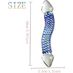 Double Ended Glass Dildo Crystal Penis,Crystal Realistic Dildo Pleasure Stick With Spiral Texture And Vivid Glans Anal Plug, Prostate Massager Sex Toy Stimulates G Spot For Men Women(Style 2)