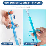 Lube Applicator Vaginal Shooter – 2PCS Lube Applicators, Reusable Lube Shooter with Smooth Rounded Cap, Designed for Personal Use, Easy to Clean, Blue & White