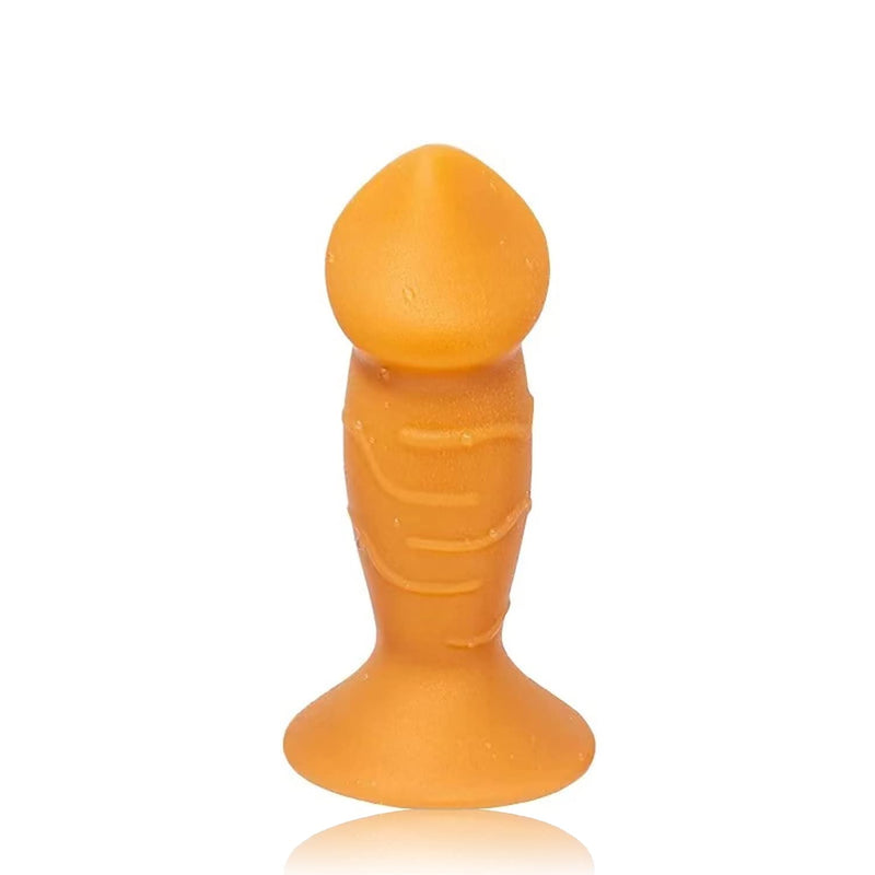 6.1In Liquid Silicone Anal Plug, Butt Plug For Anal Expansion And Training, Dildo Shape Anal Trainer,Anal-Vaginal Stimulation Adult Sex Toy Specially Designed For Women And Men. (Gold-Medium)