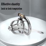Stainless Steel Male Penis Chastity Device Tease Cock Cage Locked Penis Exercise Bdsm Bondage Fetish Sex Toy For Men, 40Mm, Silver