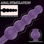 8'' Long Anal Beads Butt Plug Anus Trainer with Pull Ring & 5 Gradual Knots