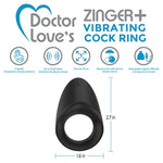 Doctor Love’S Zinger+ Travel Size Rechargeable Super-Slim Micro Vibrating Cock Ring, Black (Dl-Rr-1)