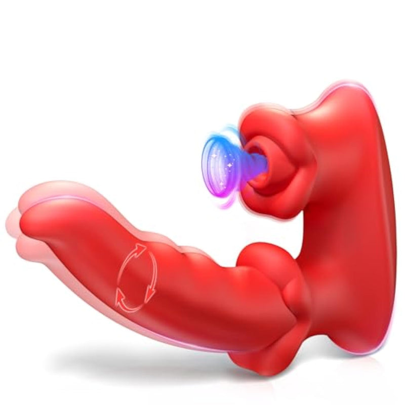 Womens Sex Toys Sucking Vibrators - Clitoral G Spot Tongue Vibrator With 3 * 10 Sucking Wiggling Vibrating Modes, Nipple Massager Anal Dildos Rose Vibrator Adult Sex Toys For Women Men Couples