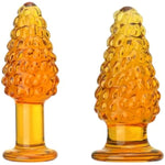 Glass Anal Plug Yellow Crystal Butt Plug For Advanced & Beginner?Sex Toys For Women Men Masturbation