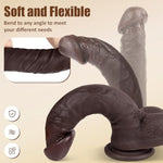 8.66 Inch Black Dildo With Lifelike Skin Texture Big Glans, Realistic G Spot Dildos For Women, Anal Stimulator With Strong Suction Cup For Hands-Free Play Body-Safe Soft Liquid Silicone Adult Sex Toys