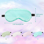 4 Pack Silk Sleep Eye Mask, Light Green, Emerald, Silver, Light Pink