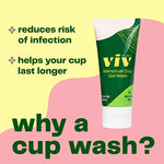 Viv for your V Premium Menstrual Cup & Disc Gel Wash, Gentle, Safe, Cleanser to Wash Reusable Silicone Period Cups & Discs, Free of Toxins, Parabens, and Fragrances, 2 fl. oz.
