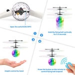 2 Pcs Flying Toy Ball Infrared Induction Rc Flying Toy Built-In Led Light Disco Helicopter Shining Colorful Flying Drone Indoor And Outdoor Games Toys For 6 7 8 9 10 Year Old Boys And Girls