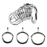 Stainless Steel Cock Cage?3Rings?Chastity Cage Chastity Device For Male Penis Exercise Chastity Lock Cock Cage Male Chastity Device For Men Sex Toys