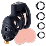 Male Chastity Cage Large Chastity Device Lightweight Cock Cage With 4 Size Rings And Invisible Vertical Lock And Catheter Male Penis Cage For Couples Men Adult Sex Toys