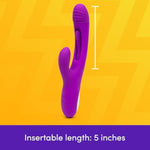 Flickering Rabbit Vibrator For Women | Silicone Vibrating Dildo G Spot Personal Massager | 7 Powerful Vibration Modes | Rechargeable Clitoral Stimulator | Adult Sex Toys & Games For Couples