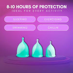 Reusable Menstrual Cup -100% Medical Grade Silicone - No Metals or Toxins - Soft & Comfortable Period Care - Leak Free - 10 Hours of Protection -Size B-Minted
