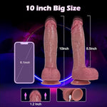 10 Inch Realistic Big Dildo Sex Toys, Large Lifelike Vibrating Dildos With Heating & 9 Vibrations 3 Thrusts For Anal G Spot Stimulation, Strap On G Spot Penis For Advanced Women Men Couple Sexual