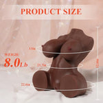 8Lb Torso Sex Doll Selena, Male Sex Toy With Big Boobs And Ultra Soft Ass, Realistic 3D Textured Vaginal And Anal Tunnel Sex Dolls For Men, Male Masturbator Portable Sex Toy For Men (Ebony)