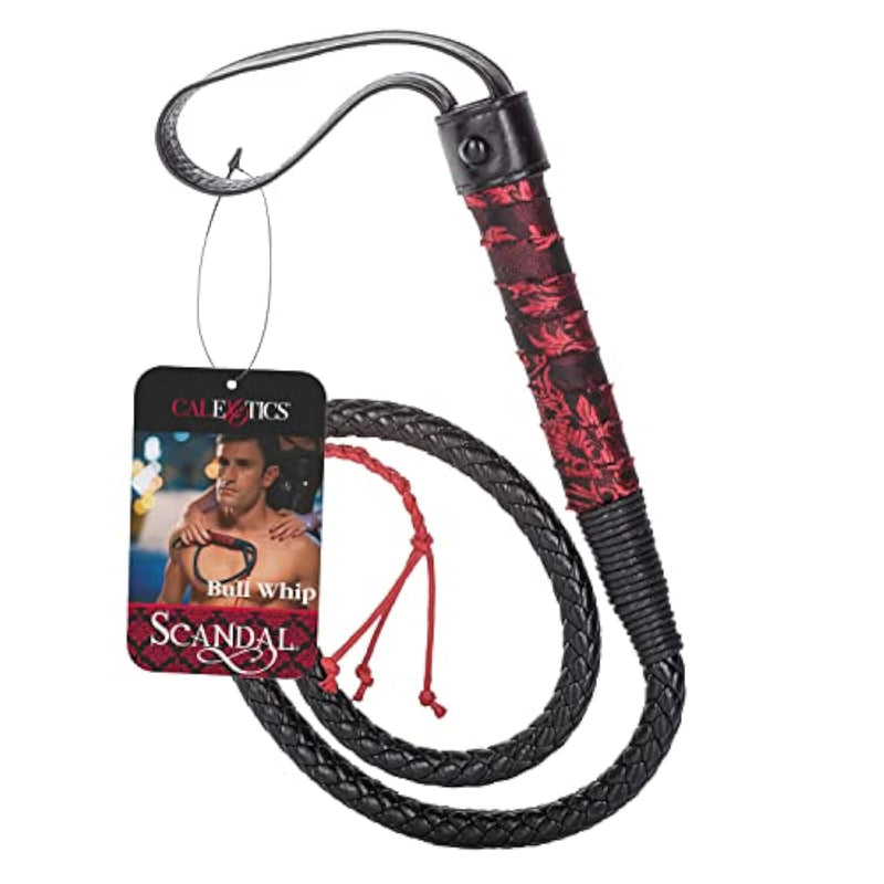 Calexotics Bull Whip – Fetish Lingerie Adult Sex Toys - Sturdy Whipping Hand Toy For Couples - Sexy Fantasy Whip – Black,Se-2712-33-1