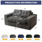 Bean Bag Chair For Adults, Upholstered Floor Sofa With Armrests, Loveseat Boneless Couch With Tufted Cushion & Backrest, Sofa In A Box, Large Bean Bag Couch For Bedroom Living Room, Dark Grey