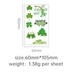 20 Sheets St. Patrick's Day Temporary Tattoos, Waterproof Clover Party Favors