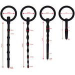 Silicone Urethral Sound Kit 4Pcs Set Beaded Urethral Plug Catheter Tube Hollow Tube Urinary Dilator Urethra Masturbation Rod Sex Toy For Men