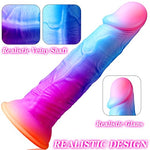 Realistic Dildo Luminous Suction Cup G-spot Anal Dildo Dilator Trainer (S)