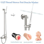 Sex Toy Cleaner Care Kits For Sex Doll Cleaning Male Masturbators, 7 Pcs Pocket Pussy Cleaner Adult Male Toy Reusable Drying Rod Lube Lubricant Applicator 10.8 Oz Bulb Douche Washer Maintenance Kit