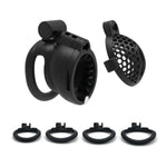 Spiked Chastity Device Chastity Cage With 2 Concealed Locks Male Sm Sex Toys Barbed Penis Cage With 4 Different Rings Lightweight And Breathable Resin Cock Cage For Men'S Penis Bondage (Arc,Black)