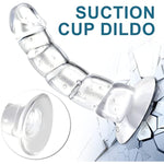6.8 In Clear Dildo Anal Bead Trainer Sex Toy For Women,G Spot Vaginal Stimulator Flexible Jelly Penis Dong Prostate Massager With Suction Cup,Butt Plug Anus Dilator Masturbator For Beginner Men Couple