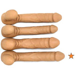More Strapless Strap-On, Harness-Free Silicone Double Dildo (Without Vibrator) Extra Large Size: 6-3/4" X 1-5/8" Cocoa Tan
